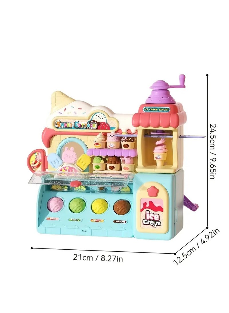 Kids Ice Cream Shop Playset, Pretend Play Kitchen Toy with Ice Cream Machine - Image 1