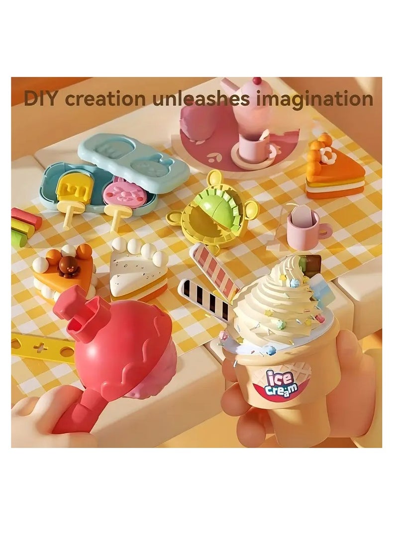 Kids Ice Cream Shop Playset, Pretend Play Kitchen Toy with Ice Cream Machine - Image 5