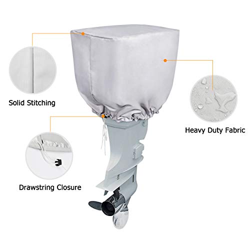 iCOVER Outboard Motor Cover Heavy Duty 600D Waterproof Engine Hood Covers, 23" DX13.5 WX16.5 H - Image 2