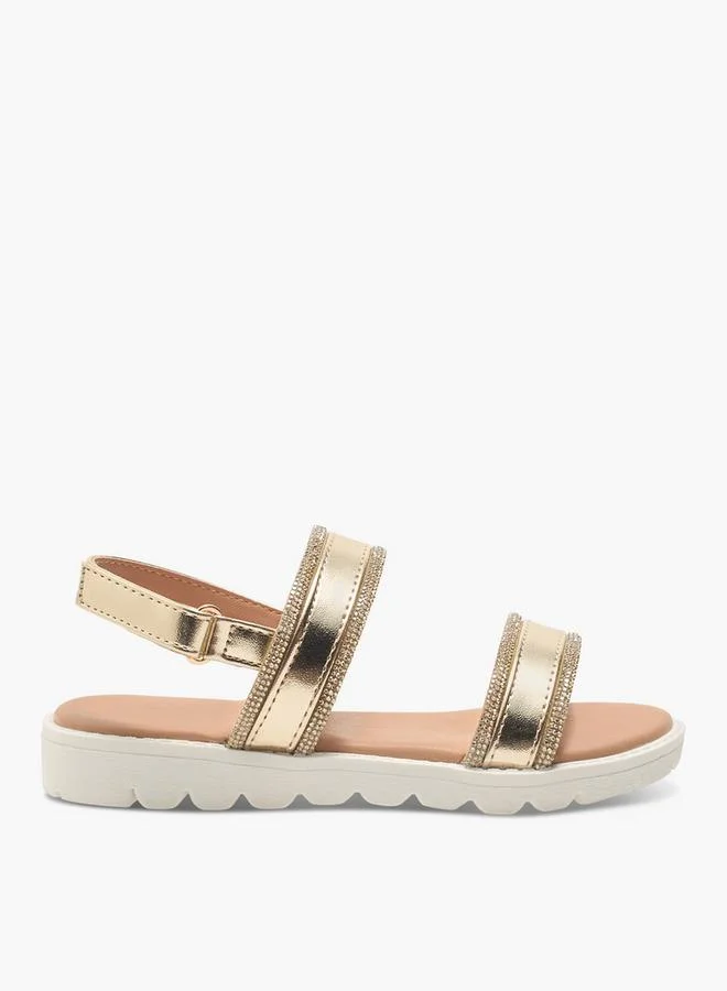 Flora Bella By Shoexpress Flora Bella Embellished Strap Sandals With Hook And Loop Closure
