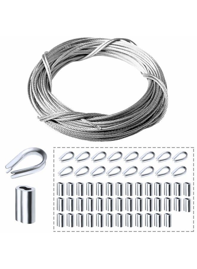 Amadget Stainless Steel Wire Rope, 316 Marine Grade Cable Railing Kit, Aircraft Wire Rope & Picture Hanging Kit for Railing, Decking, Boat Marine Hardware (1/16" x 180 Feet) - Image 1