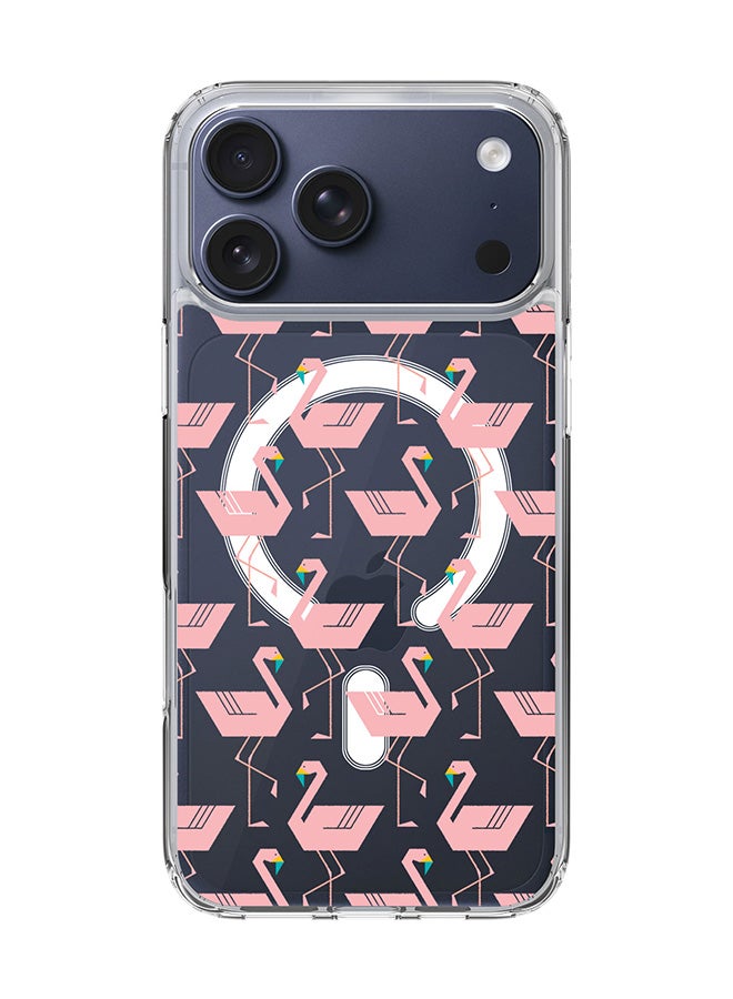 Stylizedd Classic Clear MagSafe Case for iPhone 17 Pro Max , Hybrid Soft Case Flexible Edges Anti Drop TPU PC Gel Thin Transparent Cover [ Designed for iPhone 17 Pro Max ] - Feminine Flamingos