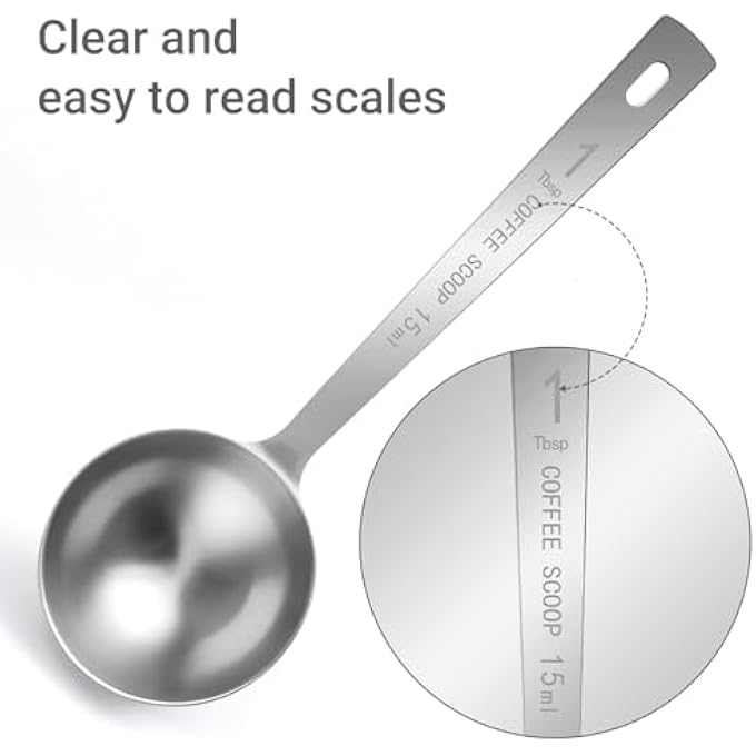 ريحني مجموعة ملاعق ملعقة القهوة 4 قطع من الفولاذ المقاوم للصدأ بمقبض طويل بحجم 15 مل لمسحوق شاي القهوة المطحون - Image 3