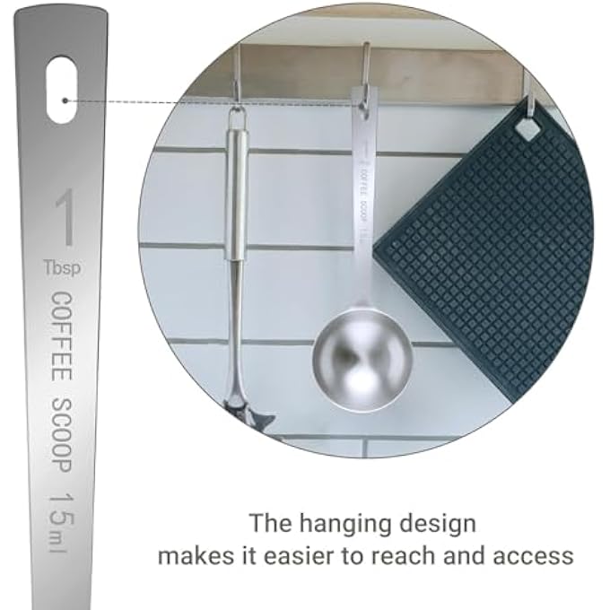 ريحني مجموعة ملاعق ملعقة القهوة 4 قطع من الفولاذ المقاوم للصدأ بمقبض طويل بحجم 15 مل لمسحوق شاي القهوة المطحون - Image 4