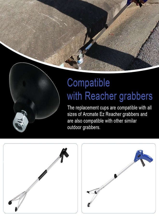 IFERLA Grabber Tool Reacher Rubber Suction Cups, Replacement Gripper Cups Tips Part for Repair, Outdoor Long Reach Pick up Gripper Parts for Arcmate Ez Heavy Duty Pickers, Rubber Cups with Locknuts (6 Cups) - Image 2