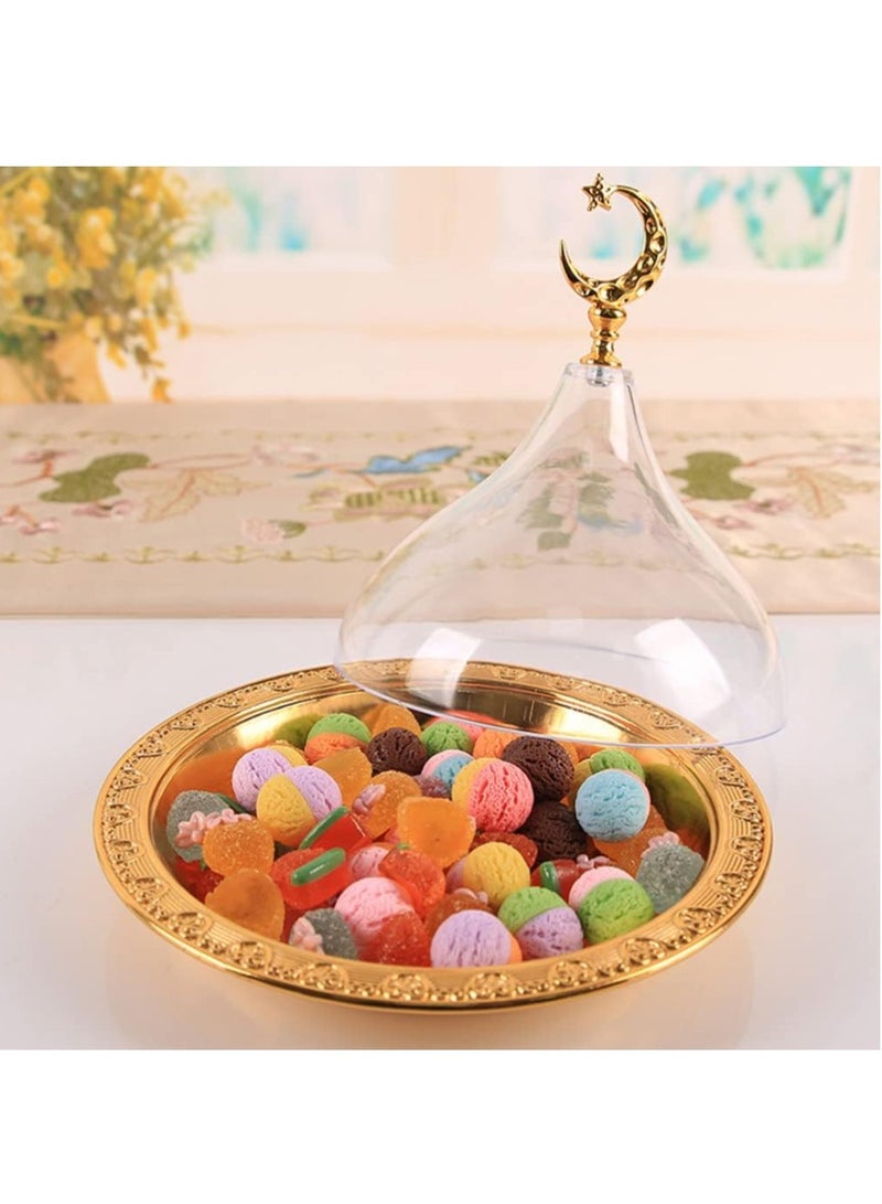 حامل كيك عيد مبارك مع غطاء مقبب أكريليك ذهبي مستدير 20 بوصة - Image 5