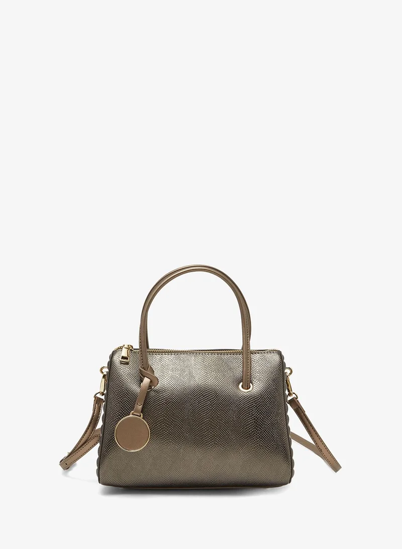 REDTAG Women Olive and Gold PU Day Bag