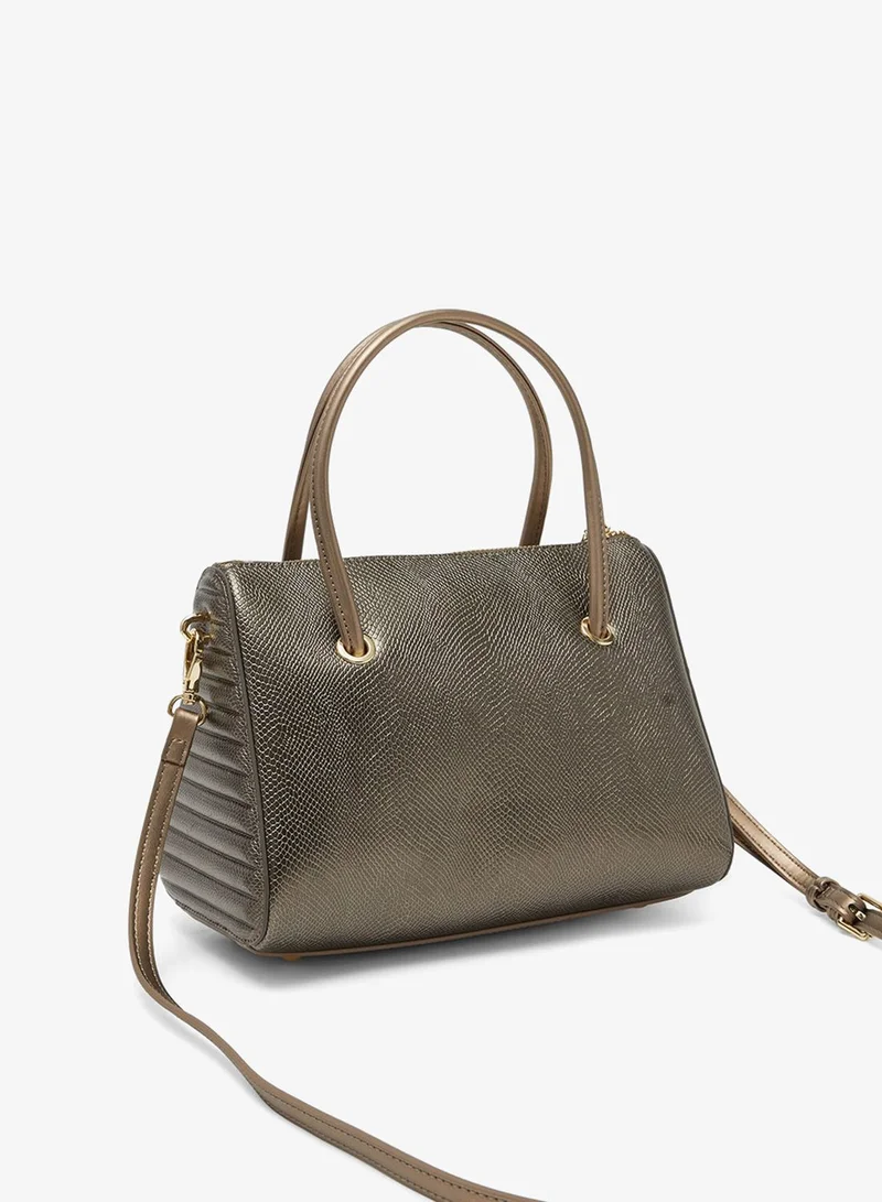 REDTAG Women Olive and Gold PU Day Bag