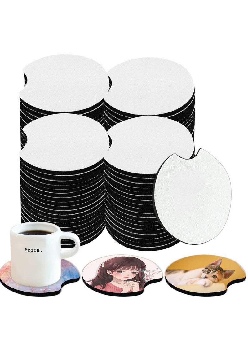 Excefore Car Cup Coaster Car Coasters, Round Opening Drink 50 PCS 2.75 in for DIY Crafts Car Cup Coasters, Painting Project, Thermal Sublimation DIY Crafts - Image 2