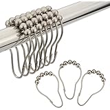 Amazer Amazer Shower Curtain Hooks Rings, Stainless Steel Shower Curtain Rings and Hooks for Bathroom Shower Rods Curtains-Set  - Image 1