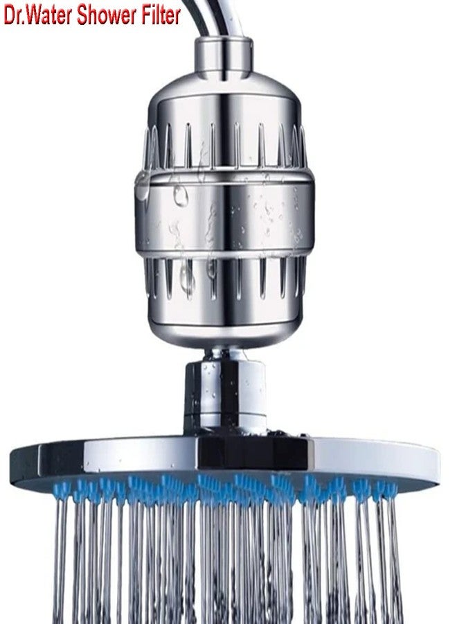 DR.WATER DR WATER Shower Head Filter Softener - SF-15 PRO Alkaline Hard To Soft Bathroom Tap Purifier Kitchen Faucet Chlorine Salt Remover 15 Stage, 2 Cartridges - Image 5
