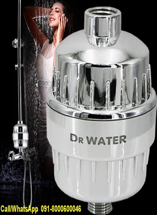DR.WATER DR WATER Shower Head Filter Softener - SF-15 PRO Alkaline Hard To Soft Bathroom Tap Purifier Kitchen Faucet Chlorine Salt Remover 15 Stage, 2 Cartridges - Image 4