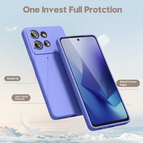 DIZORO Microfiber Candy Case for Motorola Edge 60 Stylus 5G Smooth Touch Cushion Liquid Soft Silicone Gel Rubber Phone Cases Non-Slip Full Body Protective Shockproof Back Cover - Purple - Image 3
