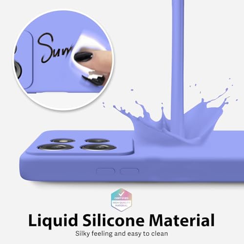 DIZORO Microfiber Candy Case for Motorola Edge 60 Stylus 5G Smooth Touch Cushion Liquid Soft Silicone Gel Rubber Phone Cases Non-Slip Full Body Protective Shockproof Back Cover - Purple - Image 2