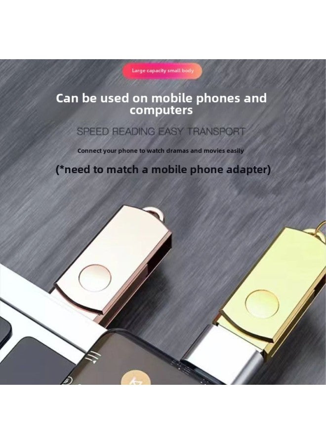 U Disk 256G/128G/64g Large Capacity U Disk Computer Mobile Phone Integrated Universal Student Office Genuine Goods USB 3.0-Color:Silver High-end Version 【high-speed Transmission】-Capacity:【256】gb Comes With Two Kinds Of Adapters And Chains - Image 5