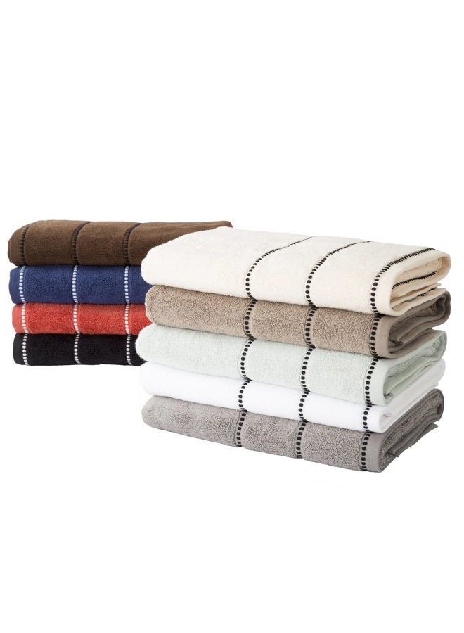 Lavish Home 6PC Towel Set - 525GSM 100% Cotton Bathroom Essentials with 2 Bath Towels, 2 Hand Towels, and 2 Wash Cloths - Absorbent Sheets for Bath, Shower, Gym, Spa, and Dorm Room by Lavish Home (White) - Image 4