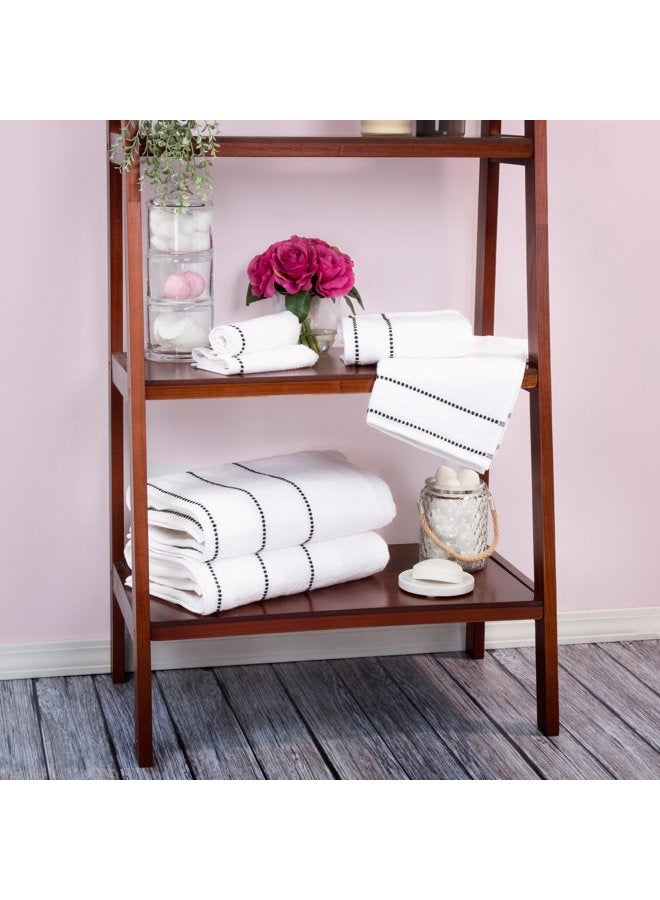 Lavish Home 6PC Towel Set - 525GSM 100% Cotton Bathroom Essentials with 2 Bath Towels, 2 Hand Towels, and 2 Wash Cloths - Absorbent Sheets for Bath, Shower, Gym, Spa, and Dorm Room by Lavish Home (White) - Image 3