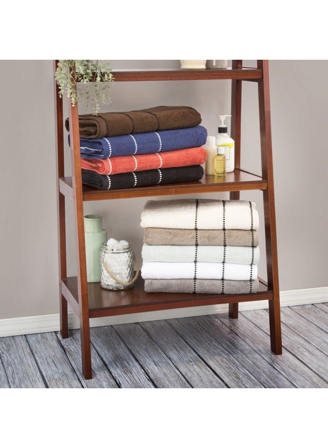 Lavish Home 6PC Towel Set - 525GSM 100% Cotton Bathroom Essentials with 2 Bath Towels, 2 Hand Towels, and 2 Wash Cloths - Absorbent Sheets for Bath, Shower, Gym, Spa, and Dorm Room by Lavish Home (White) - Image 5