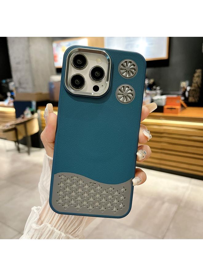 زبون جراب هاتف iPhone 12 Pro Max مصنوع من الجلد المزخرف بمروحة مجوفة ومبرد مغناطيسي MagSafe - Image 1