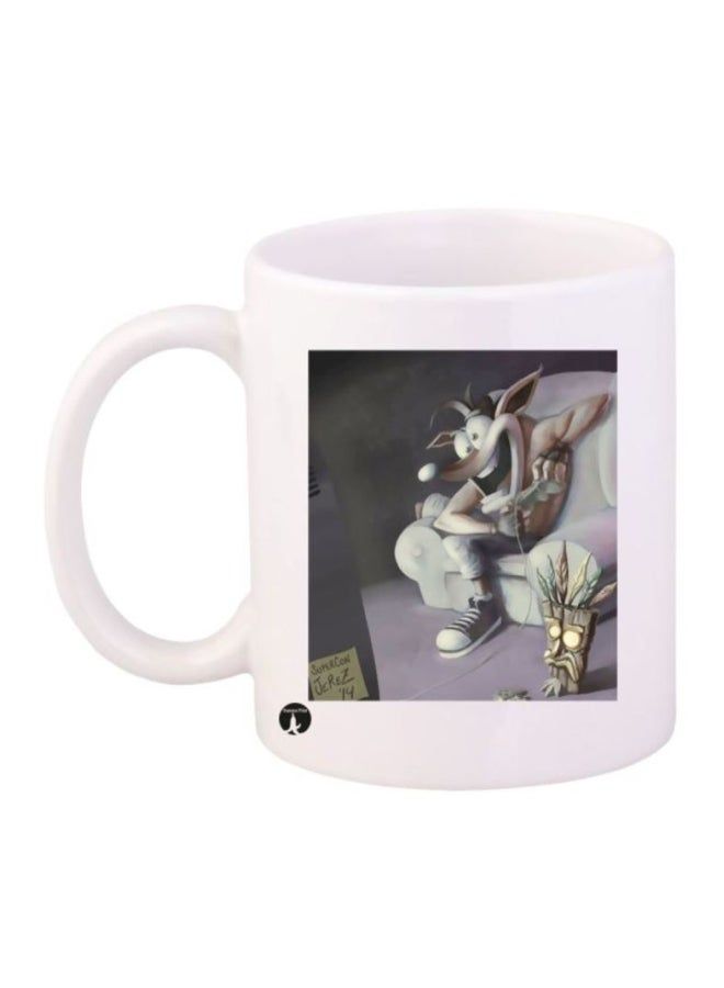 RKN Crash Video Game Printed Mug White/Beige/Black - Image 2
