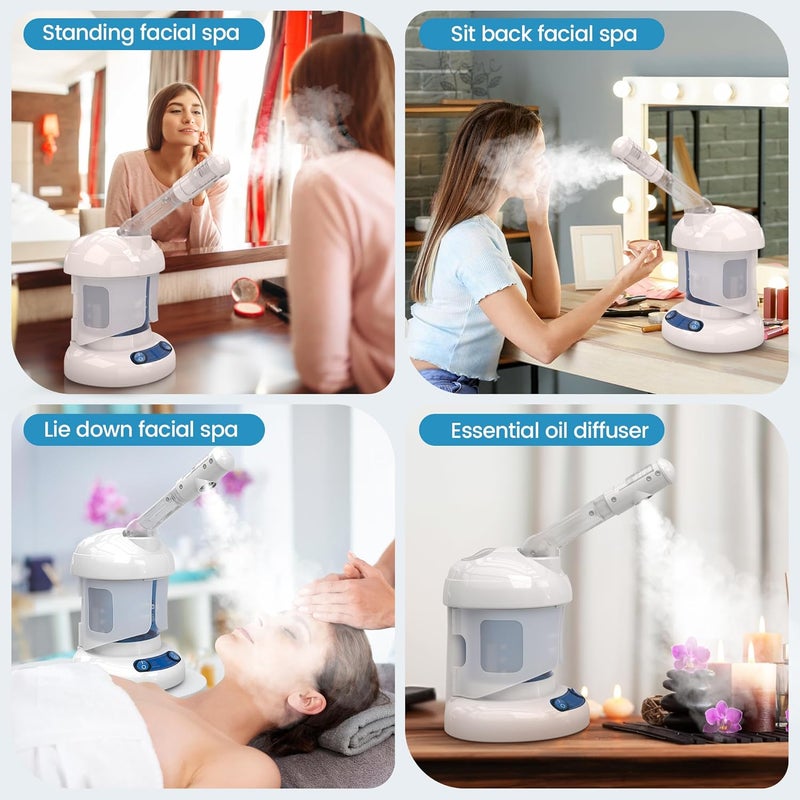 Nisperos Nano Facial Steamer for Salon,Spa-Ionic Facial Steamer with Deep Blackhead Cleaning,White - Image 5