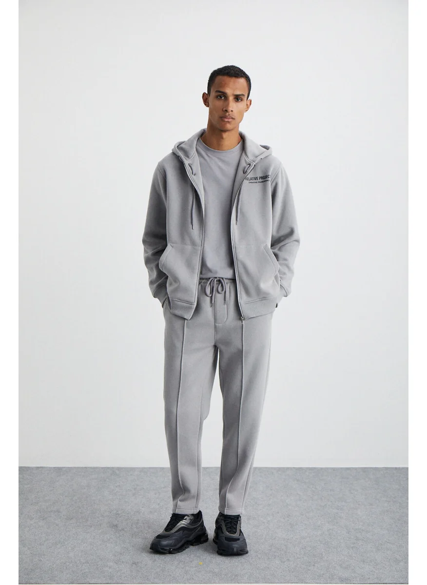 جريميلانج Elian Men's Cotton-Polyester Dark Grey Sweatpants