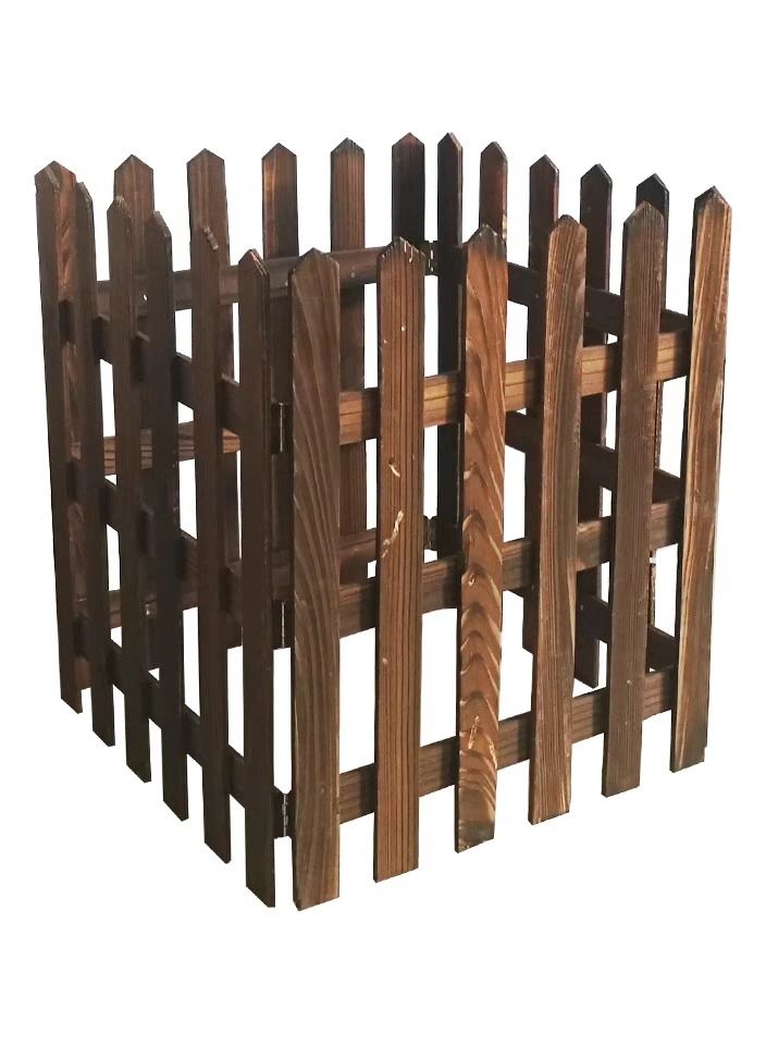 LINGWEI Wooden Garden Edging Border Picket Fence Lawn Edgings Panels Wooden Interlocking Panels Animal Barrier Garden Fence Stakes - Image 3