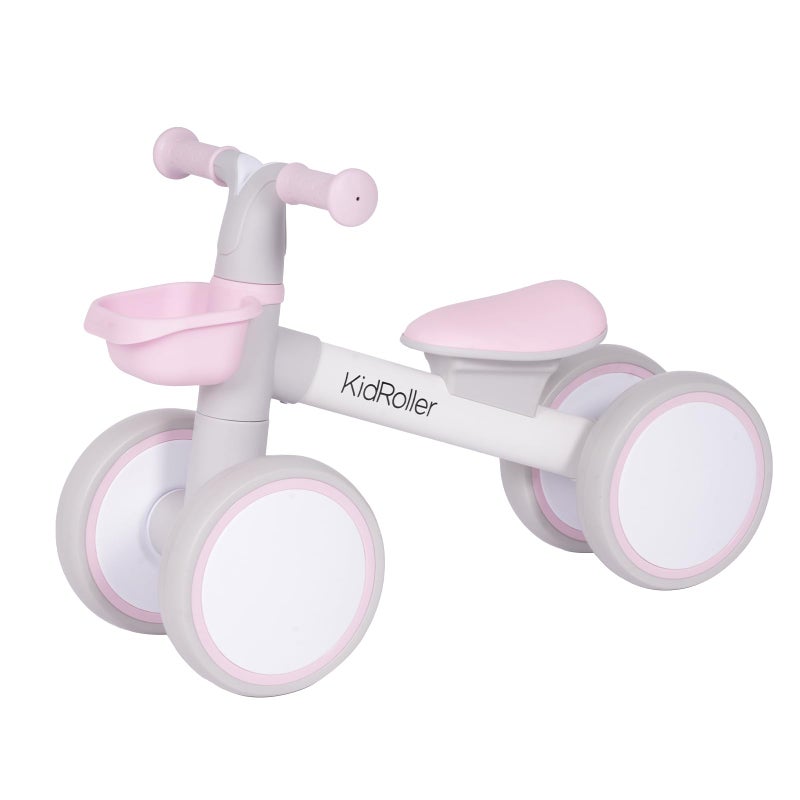 KidRoller Kid's Balance Bikes for 1 Year Old Boys and Girls, 12-36 Months Toddler Ride-on with Adjustable Seat and a Front Basket, First Birthday Gifts (Pink) - Image 1