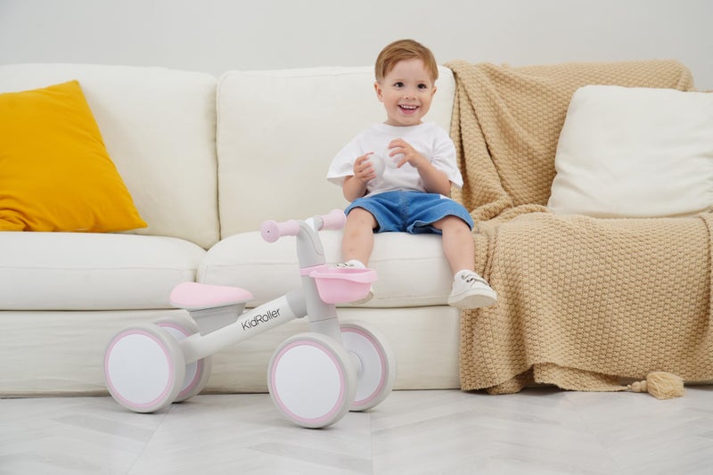 KidRoller Kid's Balance Bikes for 1 Year Old Boys and Girls, 12-36 Months Toddler Ride-on with Adjustable Seat and a Front Basket, First Birthday Gifts (Pink) - Image 4