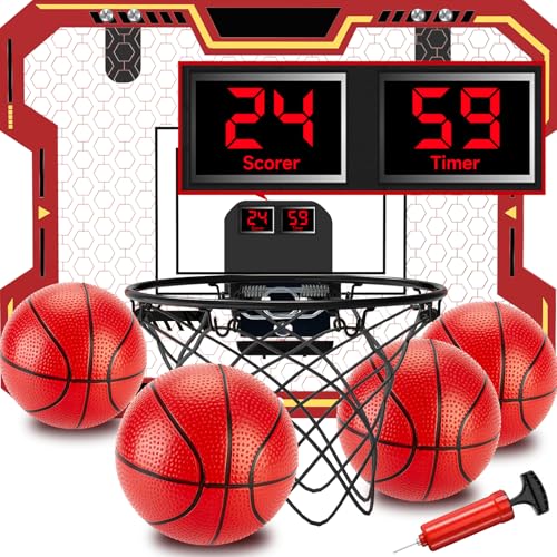 vignuto Indoor Basketball Hoop for KidsOver 3 Years Old Over The Door Basketball Hoop with Scoring Countdown and Music Accompaniment Kids Toys - Image 1