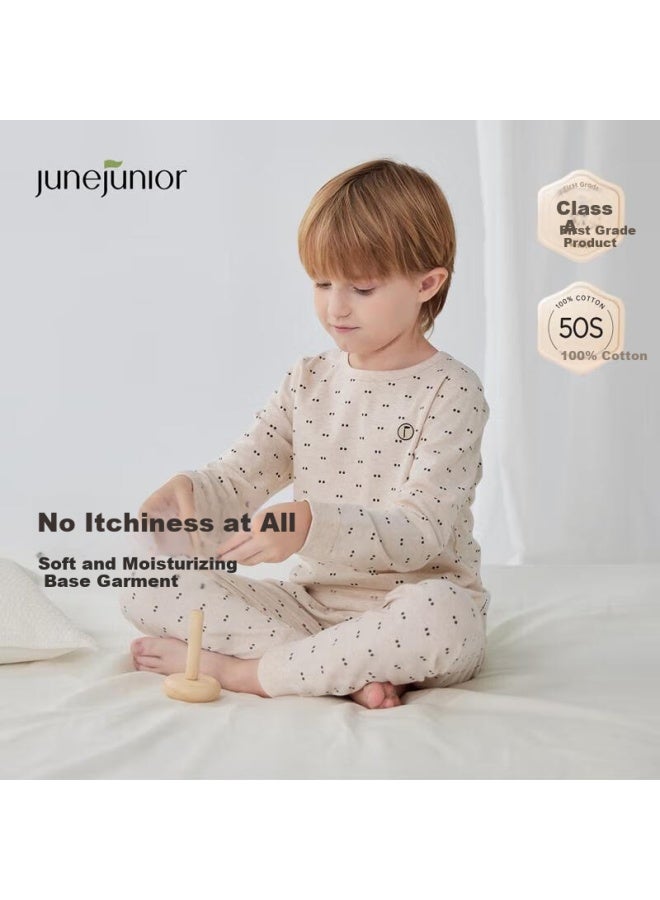 Junejunior [babylove Sub-brand] Children's Underwear Set Homewear   Winter Boys And Girls Thermal Pajamas - Image 1