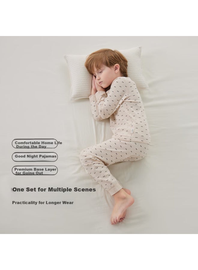 Junejunior [babylove Sub-brand] Children's Underwear Set Homewear   Winter Boys And Girls Thermal Pajamas - Image 3