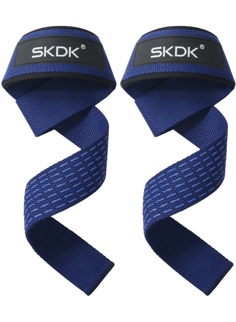 SKDK Non-Slip Silicone Lifting Straps, Straps for Gym, Weightlifting, Wristbands Gym Straps for Gym Women, Men, Weightlifting, Bodybuilding, Strength Training, Blue - Image 1