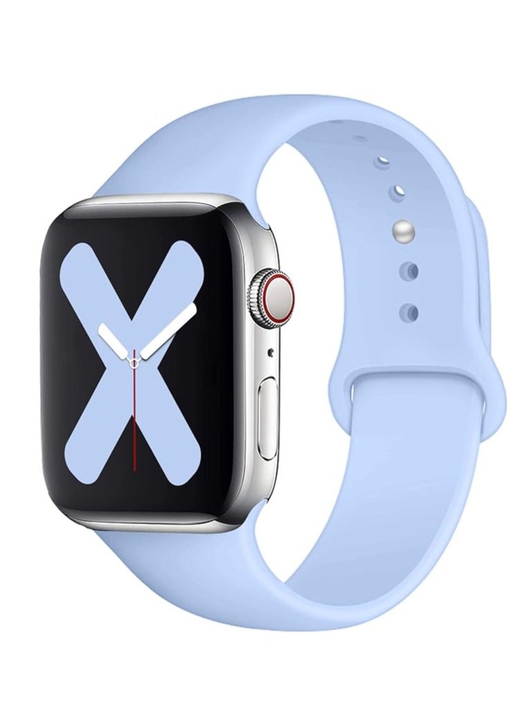 ten.tech - Ten Tech Silicone Sport Band for Apple Watch Ultra/Ultra 2 49mm 45mm 44mm 42mm, Waterproof Soft Silicone Sports Band for iWatch Ultra SE 8/7/6/5/4/3/2/1, Sierra Blue - Image 1
