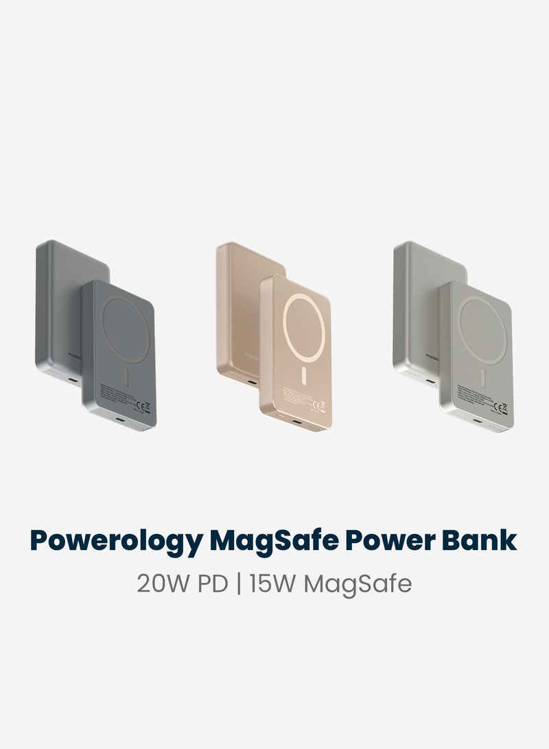 باورولوجي بنك طاقة بسعة 10000 مللي أمبير MagSafe PD 20 واط للشحن السريع، شحن لاسلكي 15 واط، شاحن محمول USB-C للإدخال والإخراج، حزمة بطارية للشحن السريع المغناطيسي لجهاز iPhone 17-12 Series. - Image 3