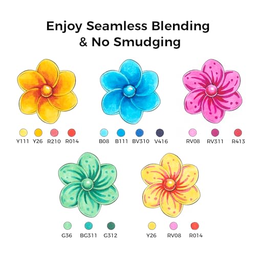 Ohuhu Alcohol Markers Brush and Fine Tip - Alcohol-based Art Sketch Marker Set for Artist Adults Coloring Illustration - 48 Colors - Brush & Fine Dual Tips- Honolulu B - Refillable - AP Certificated - Image 4