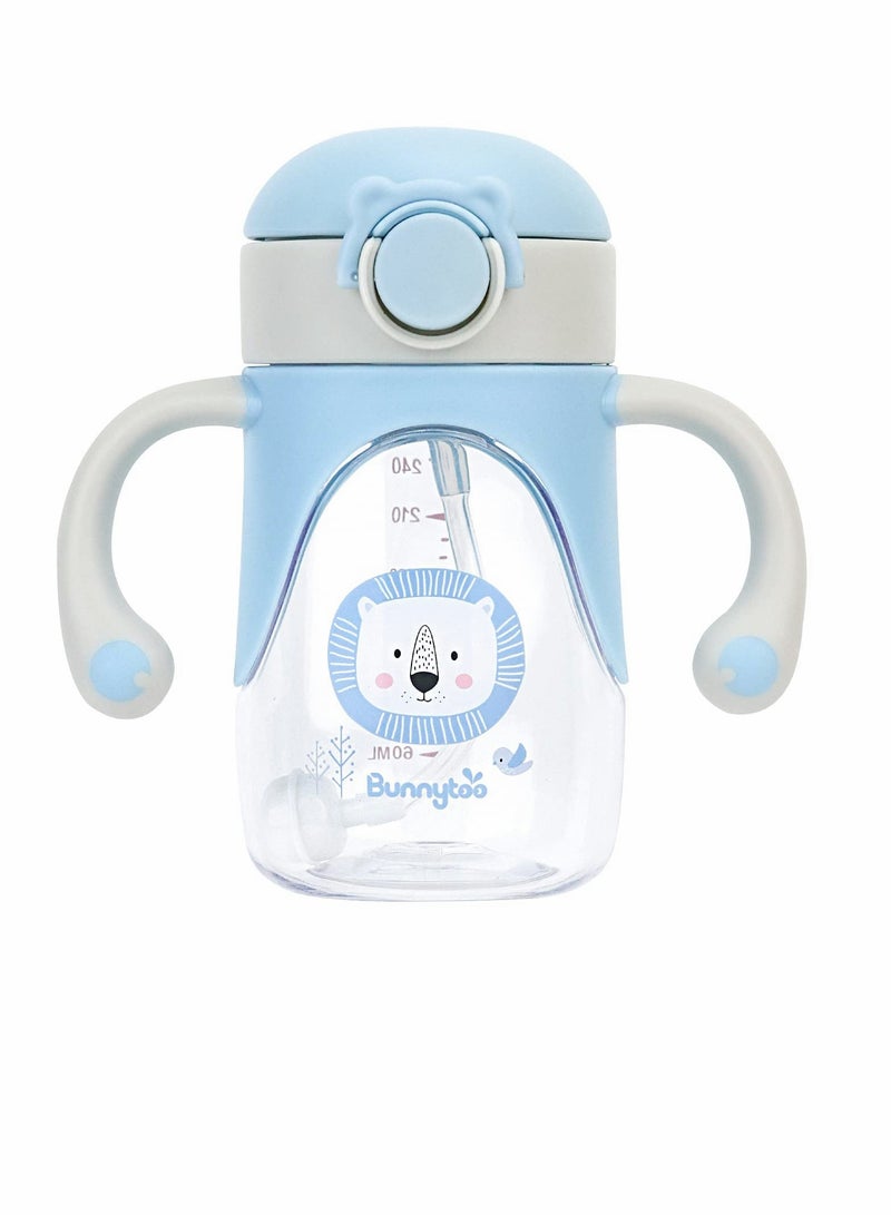 كاست ويف Sippy Cup for Baby 6-12 Months, Spill-Proof Sippy Cup, Straw for Kids Water Bottle with Soft Silicon Spout Cup for Toddlers,BPA Free, 300ml,Spill Leakproof Plastic Drinking Bottle with Handle - Image 1