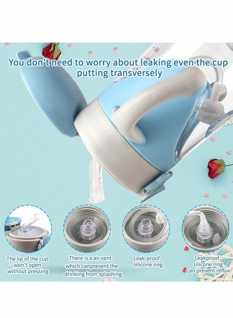 كاست ويف Sippy Cup for Baby 6-12 Months, Spill-Proof Sippy Cup, Straw for Kids Water Bottle with Soft Silicon Spout Cup for Toddlers,BPA Free, 300ml,Spill Leakproof Plastic Drinking Bottle with Handle - Image 5