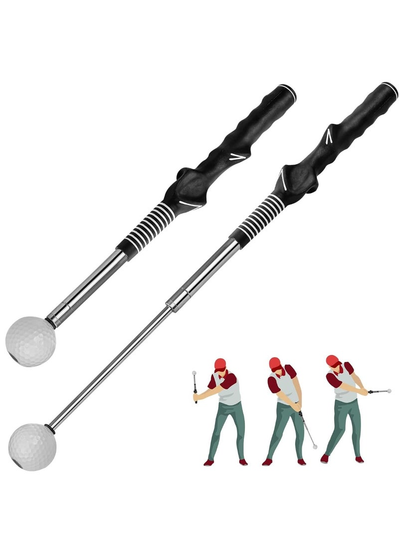 Golf Swing Training Aid, Retractable Golf Swing Training Aid, Telescopic Golf Swing Trainer for Indoor Practice, Golf Swing Practice Stick- Strength & Tempo Training for Chipping Hitting (Black) - Image 1