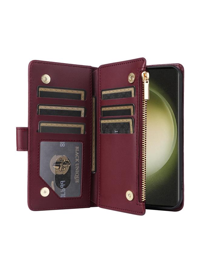 S-TOP Case For Samsung Galaxy S23 Ultra 5G Crossbody Zipper Wallet Rhombus Leather Phone Case - Image 4