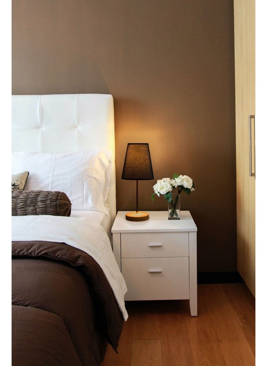 By-Lamp Brown Lampshade Table Lamp Bedroom Night Light Black Hat Metal Gold Body Lampshade E27 Kla  - Image 4