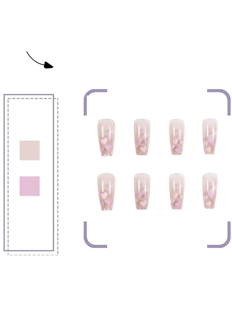 30 Pcs Black Flame Press on Nails Matte Glossy Coffin Style for Women Girls - Image 3