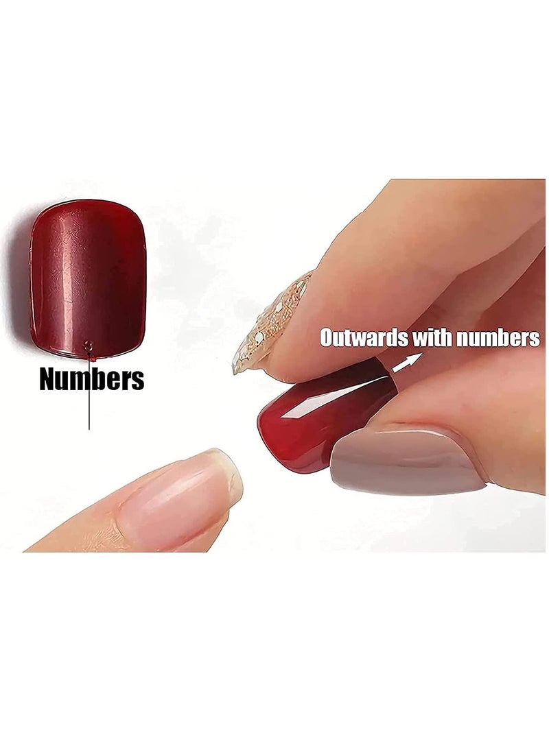 30 Pcs Black Flame Press on Nails Matte Glossy Coffin Style for Women Girls - Image 2