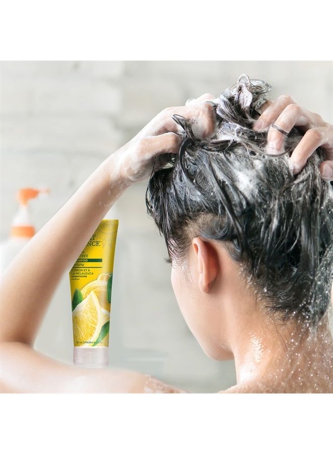 Desert Essence Lemon Tea Tree Shampoo, 8 fl oz - Gluten Free, Vegan, Paraben Free, Organic - Daily Use Clarifying Shampoo with Organic Tea Tree Oil plus Organic Lemon Peel Extract for pH Balance - Image 4