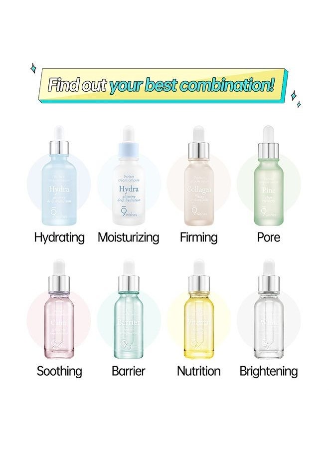 9 wishes [9wishes] Ultimate Collagen Anti-aging Ampule Serum 0.85Fl. Oz Reducing Wrinkles and Dryness - Quenches dryness delivering antioxidants for radiant skin complexion 