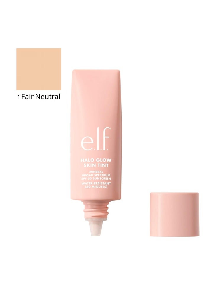 إلف هالو جلو سكين تينت بعامل حماية من الشمس 50، مرطب ملون للبشرة الفاتحة، يمنح البشرة توهجًا طبيعيًا، درجة واحدة محايدة فاتحة - Image 1