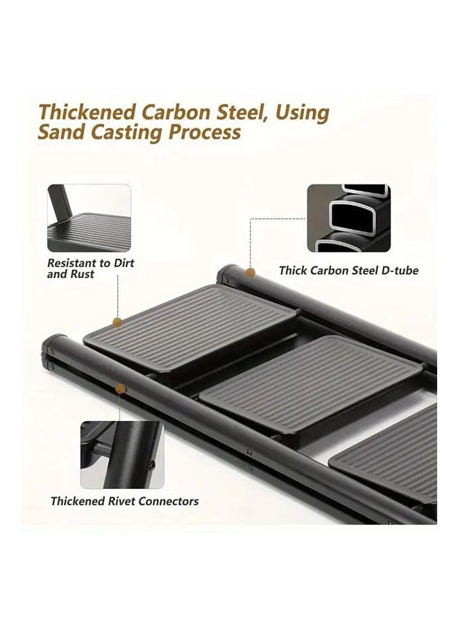 Sharpdo A strong and durable metal ladder with 2 steps made of aluminum alloys, featuring a foldable design with non-slip treads that can support a weight of 150 kg. It's easy to store and move with a space-saving design that requires no assembly, suitable for all household, commercial, kitchen, and office tasks. It's ideal for storing and cleaning plants; additionally, it can be used as a display unit or plant holder  - Image 4