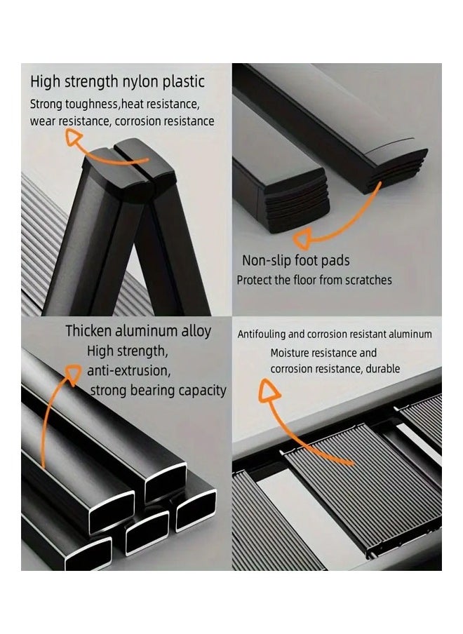 Sharpdo A strong and durable metal ladder with 2 steps made of aluminum alloys, featuring a foldable design with non-slip treads that can support a weight of 150 kg. It's easy to store and move with a space-saving design that requires no assembly, suitable for all household, commercial, kitchen, and office tasks. It's ideal for storing and cleaning plants; additionally, it can be used as a display unit or plant holder  - Image 3