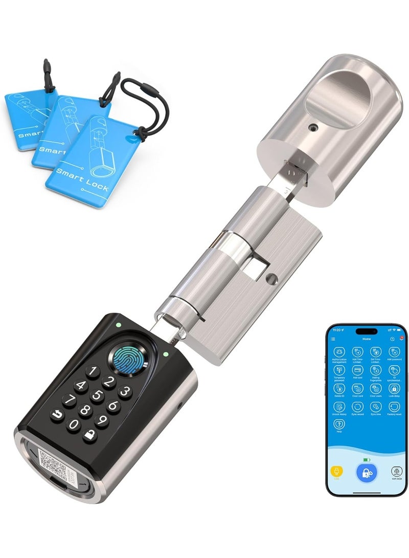 WELOCK ToucD41-UAE Biometric Fingerprint Smart Cylinder Door Lock with Password WI-FI App RFID Card Unlock For Home Office Airbnb - Image 1
