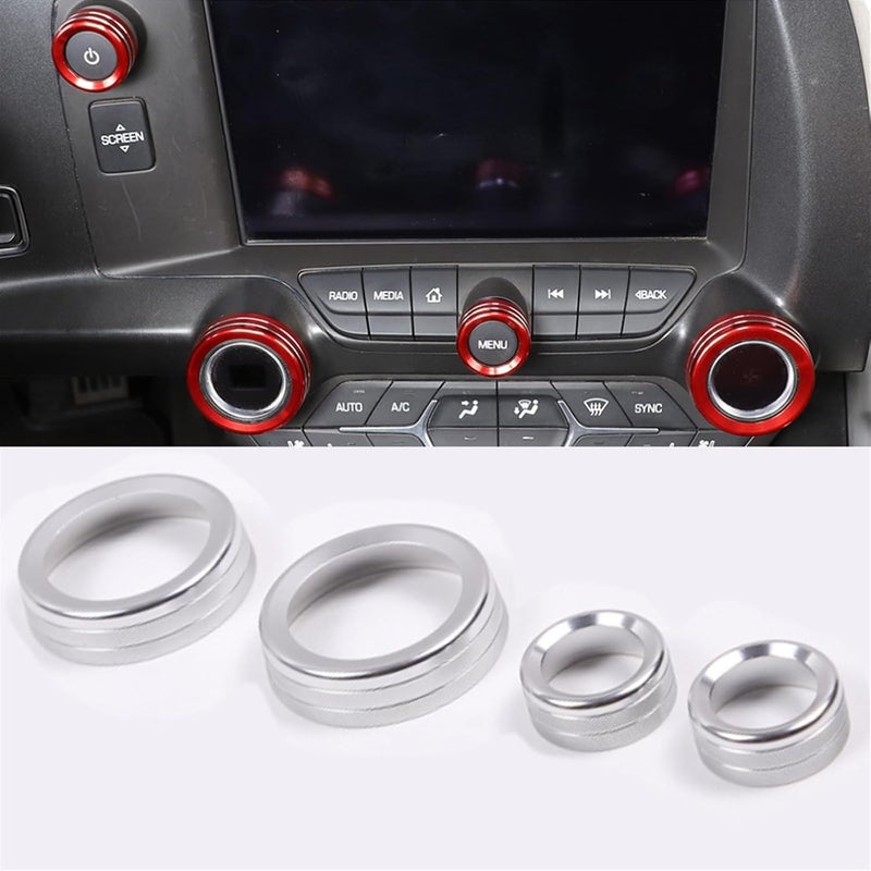 QASULER Aluminum Alloy Air Conditioner Knob Cover for Corvette C7 - Image 4